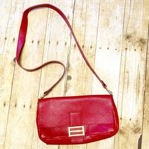 Divina Firenze Red Leather Bag w/ Goldtone Hardware